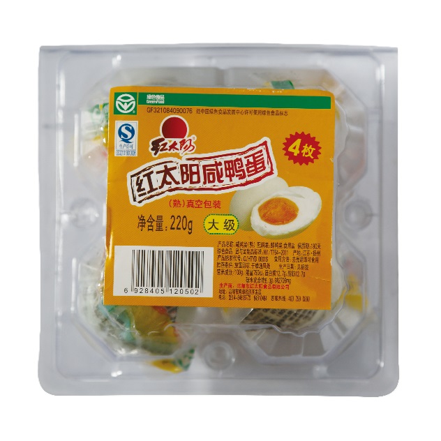 红太阳高邮咸鸭蛋/大级/55g*4枚/吸塑盒/220g